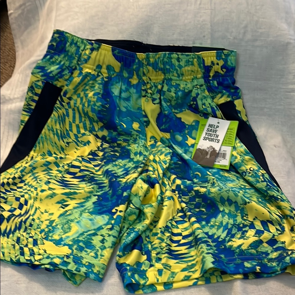 D&G Blue and Yellow Boys Athletic Shorts with Dynamic Design